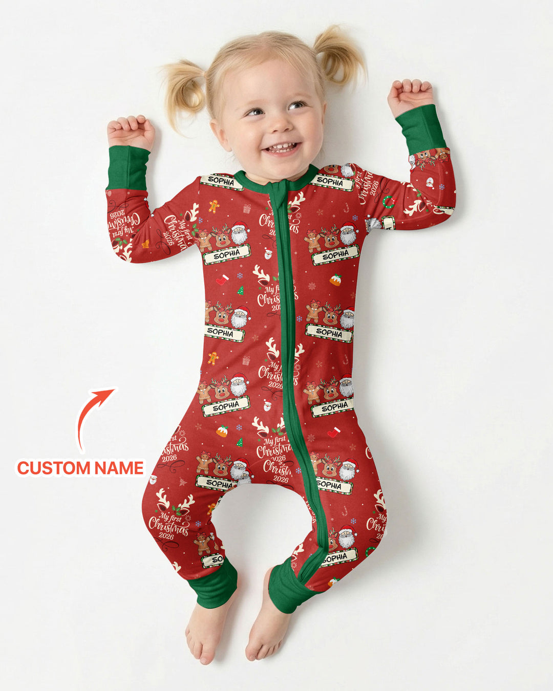 Custom Name Merry Christmas My Deer 2026 Bamboo Convertible Zippy