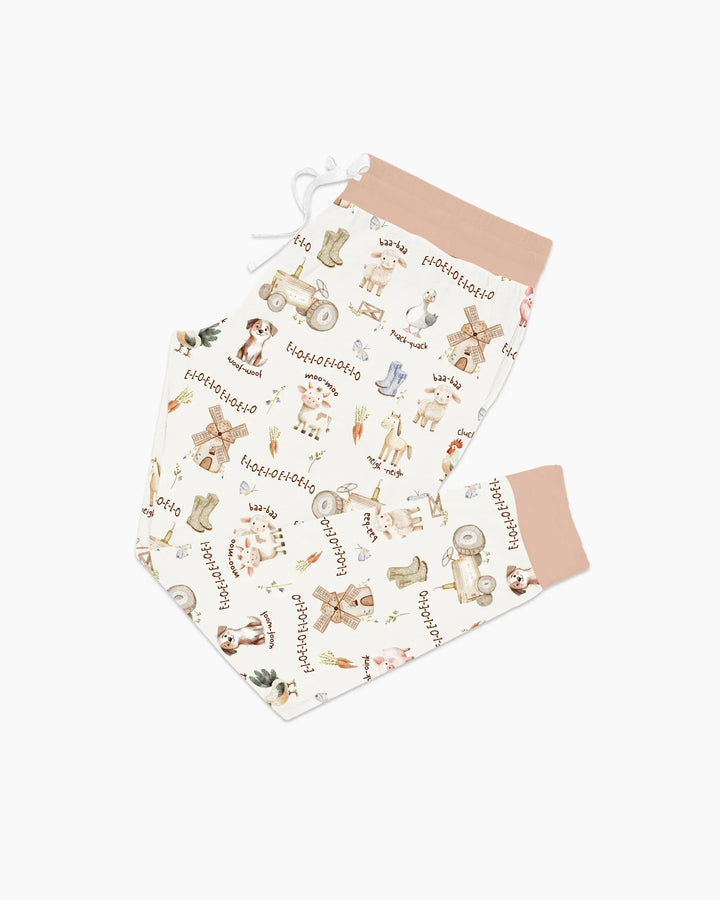 Conjunto de pijama de bambú de la granja del Viejo MacDonald a juego para la familia - para mujer