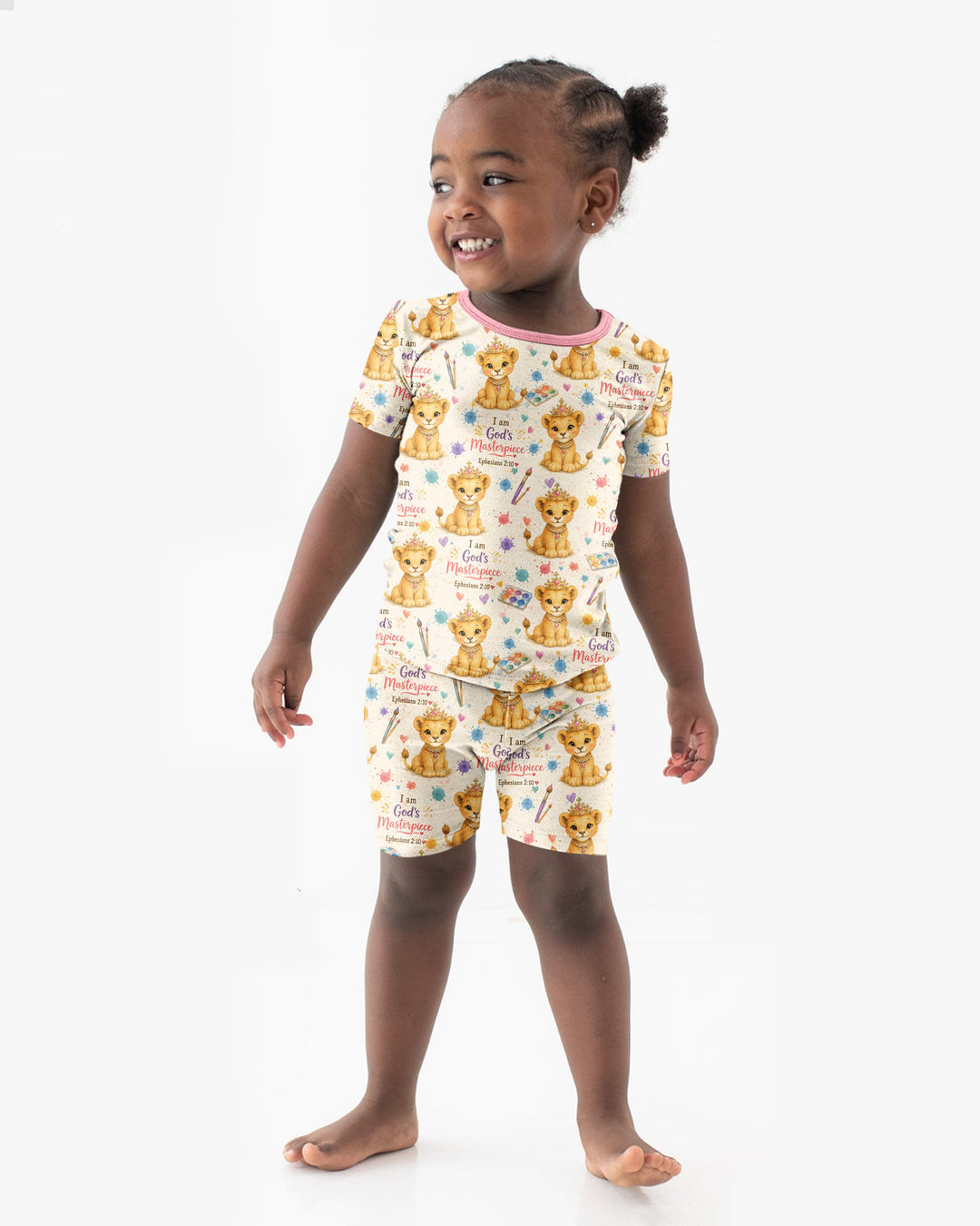 Template Zweiteiliges Pyjama-Set mit kurzen Ärmeln und Shorts
