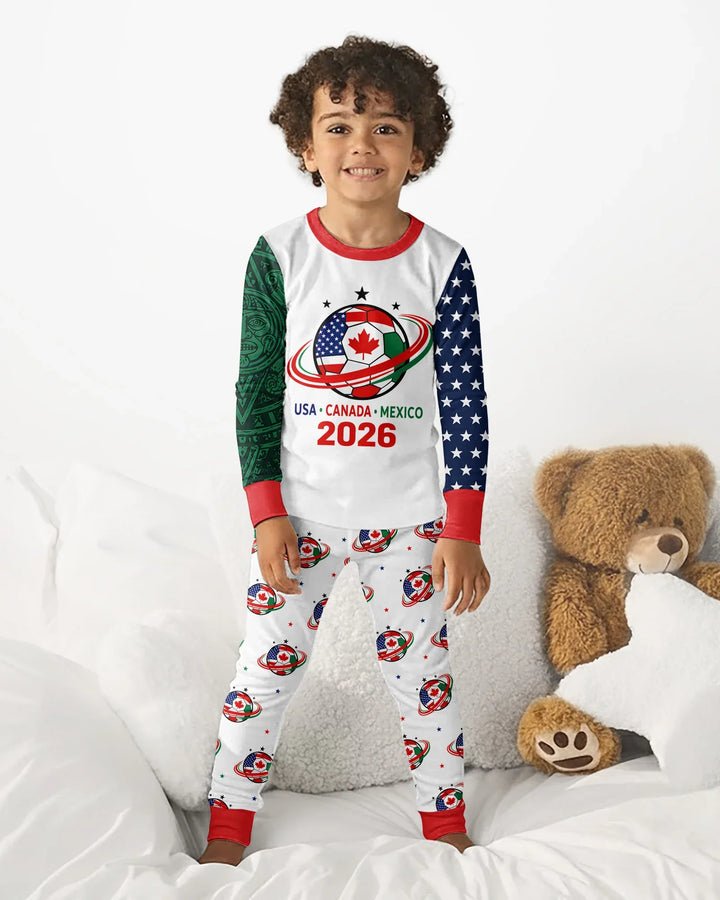 Soccer Cup USA Canada Mexico Bamboo Two Piece Long Sleeve Pajama Set