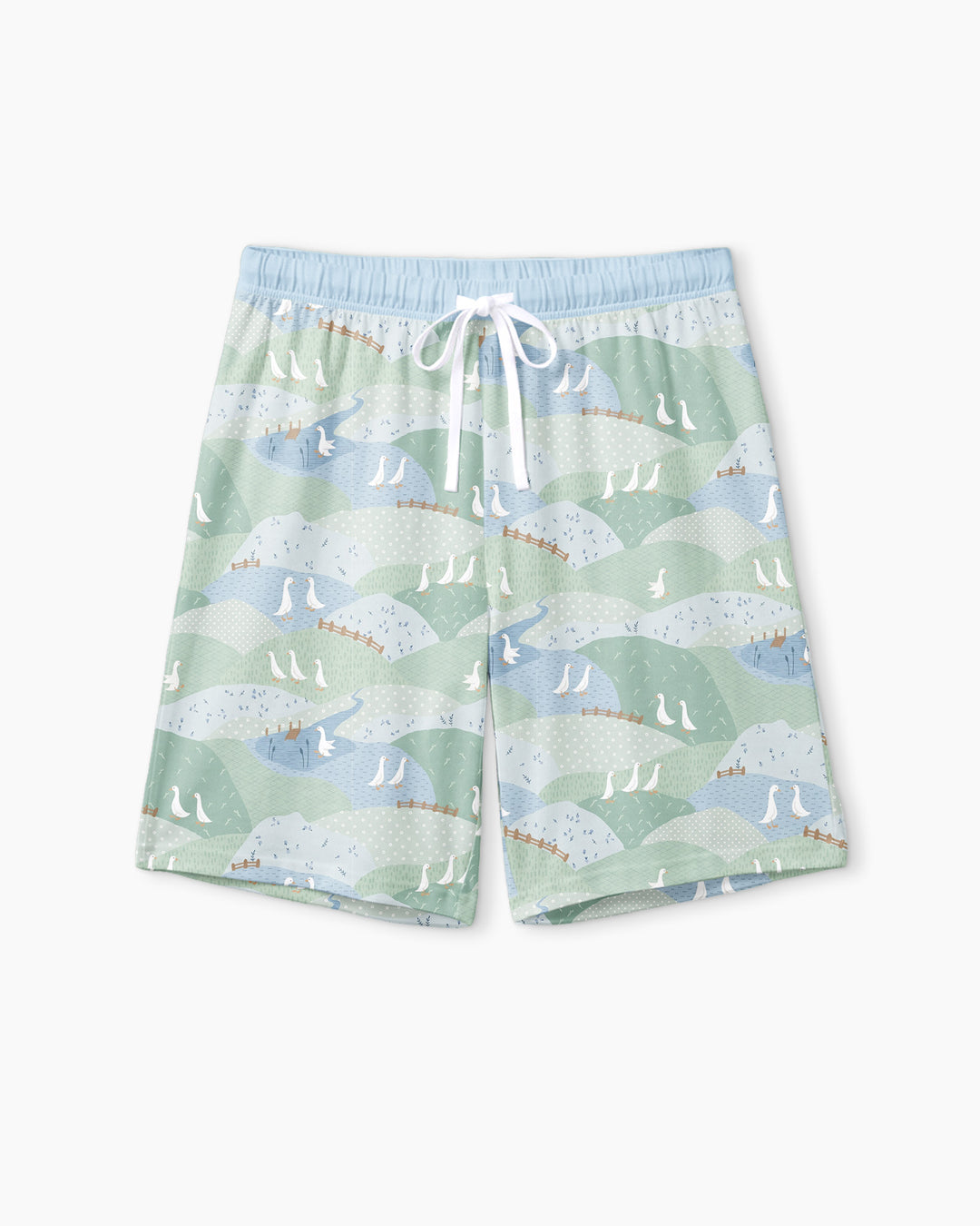 Wandering Geese Family Matching Bamboo Men Short Sleeve Short Pajama Set