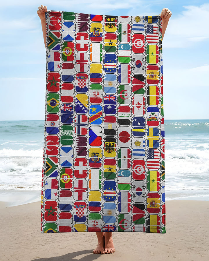 Plantilla de toalla de playa de bambú