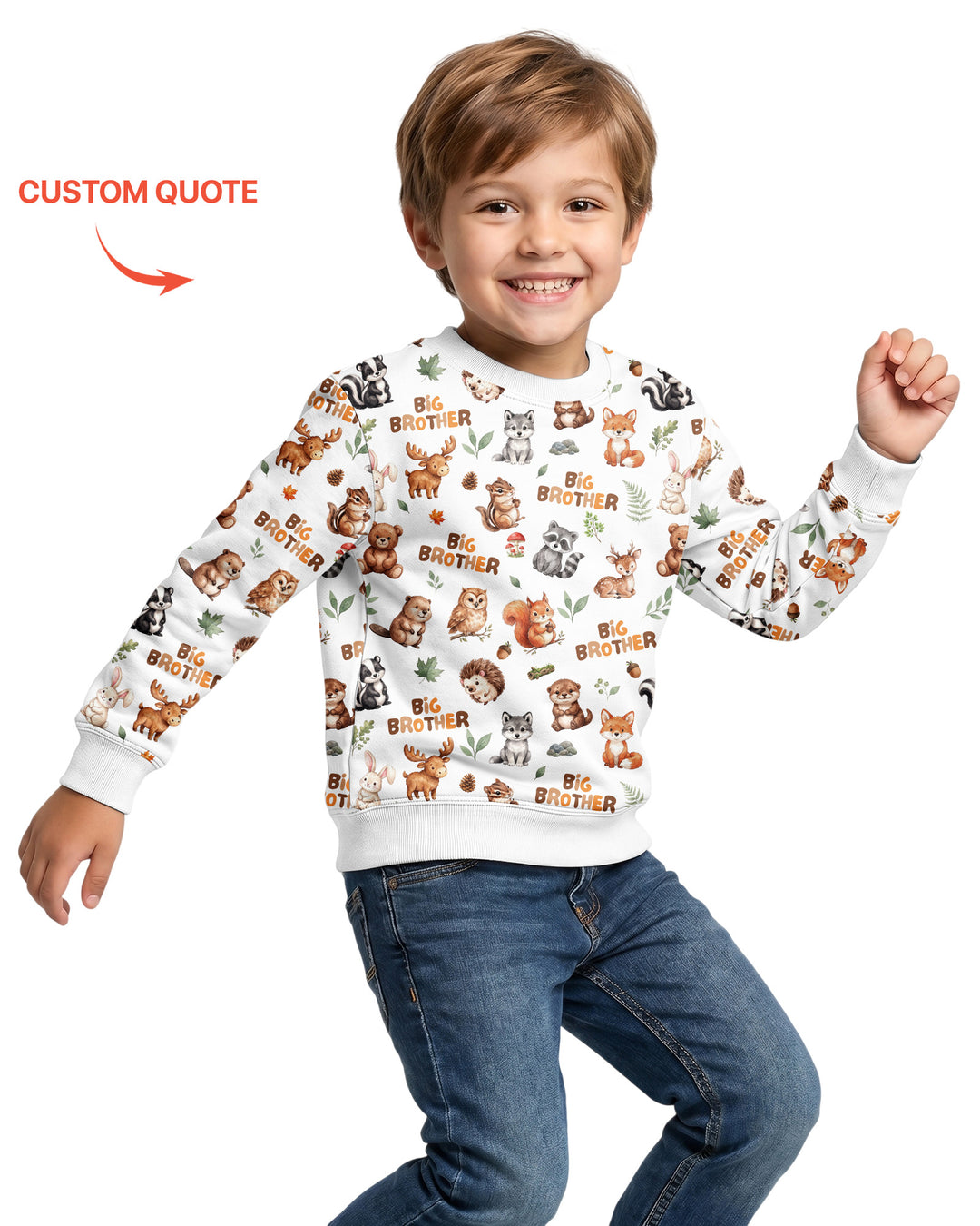 Sudadera de cuello redondo de bambú con plantilla personalizada