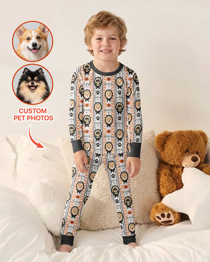 Custom Pet Photos Spooky Protector Bamboo Two Piece Long Sleeve Pajama Set