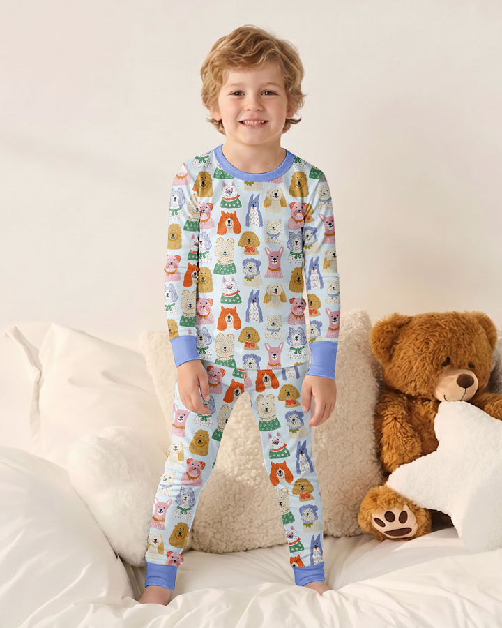 Puppy Portrait Bamboo Two Piece Long Sleeve Pajama Set