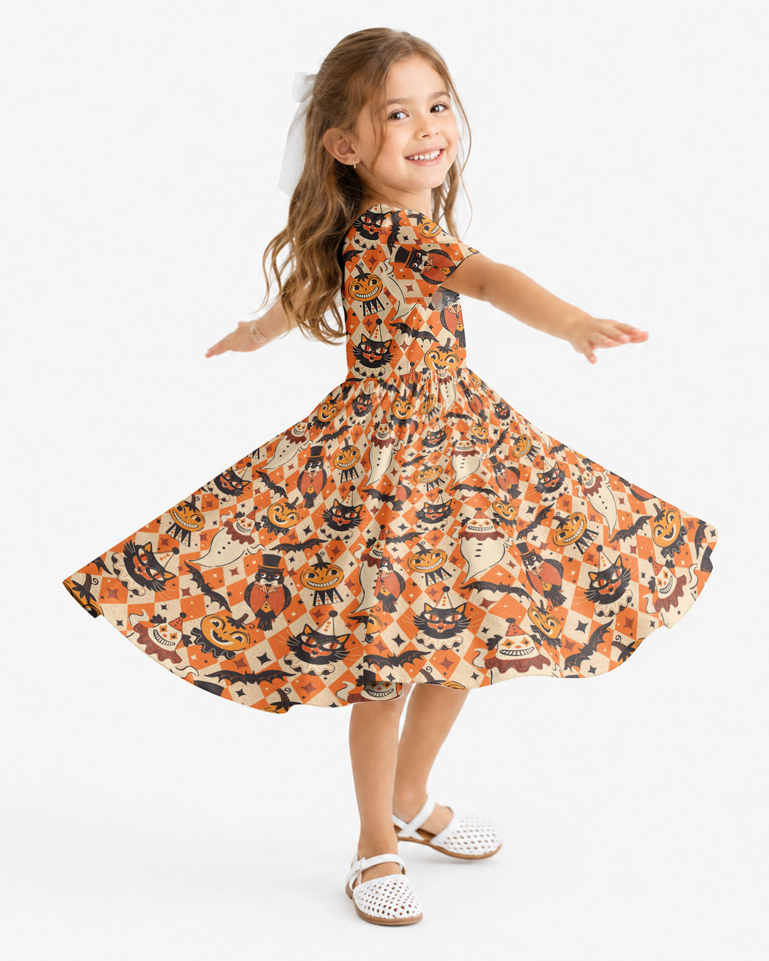 Vintage Halloween Carnival Bamboo Twirl Dress