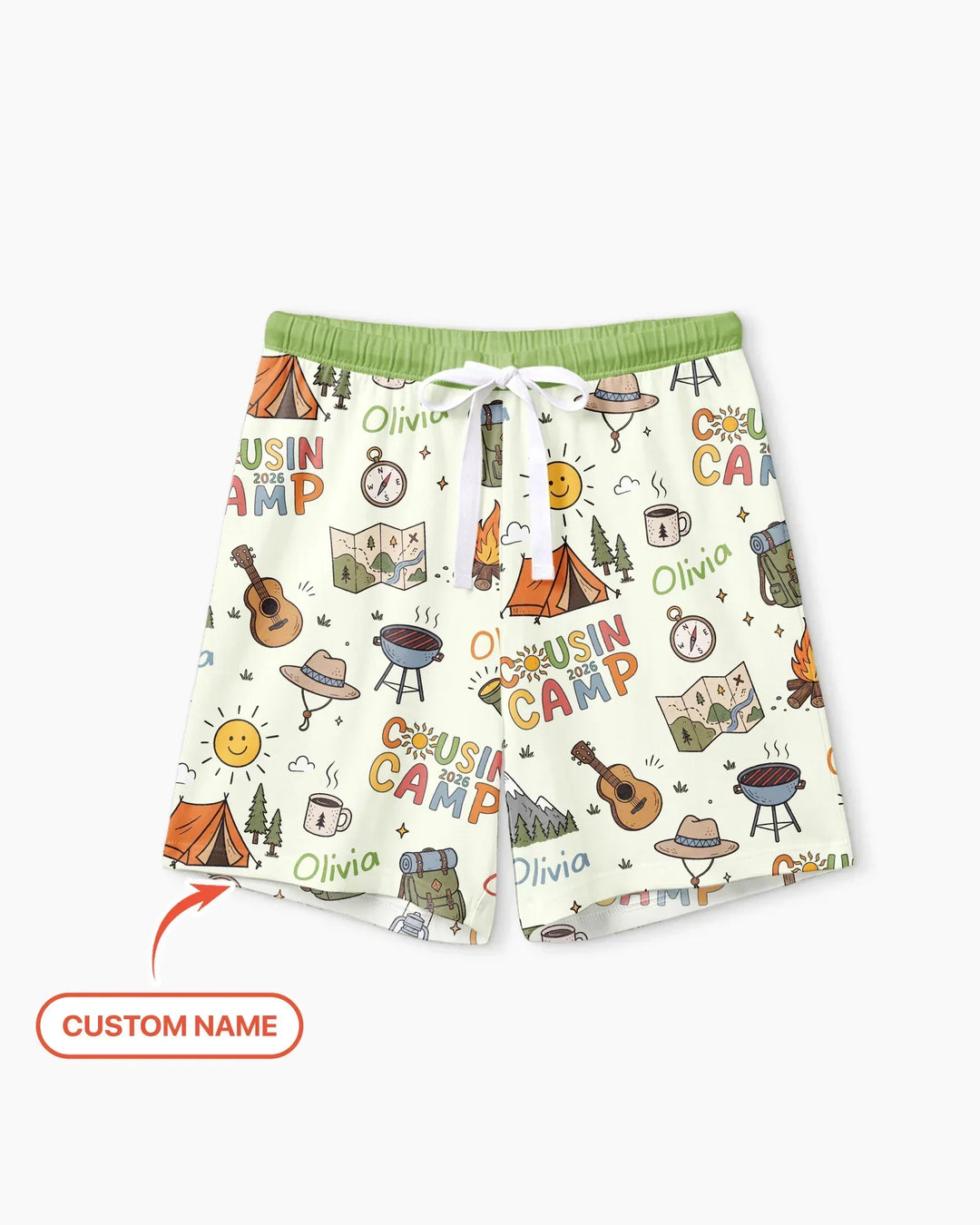 Custom Name Cousin Camp 2026 Bamboo Women Short Sleeve Short Pajama Set