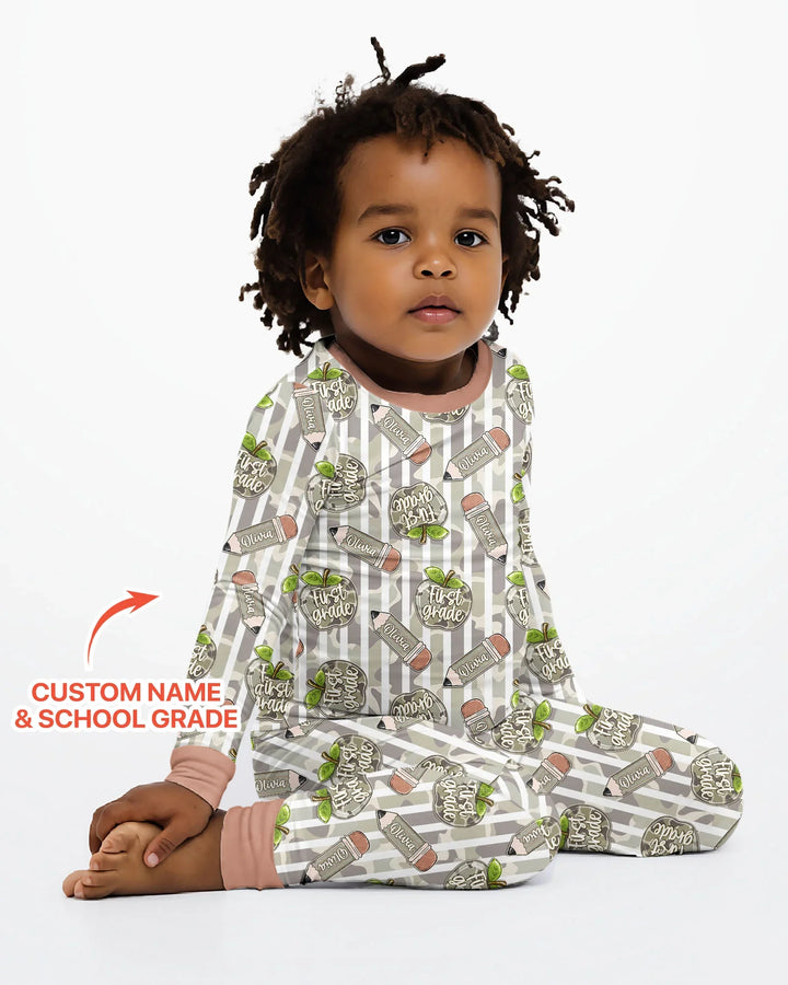 Zweiteiliges Langarm-Pyjama-Set mit Sommerfrüchten
