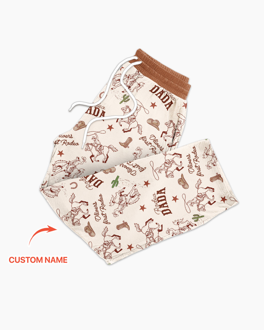 Custom Name First Rodeo Family Matching Bamboo Men's Pajama Set