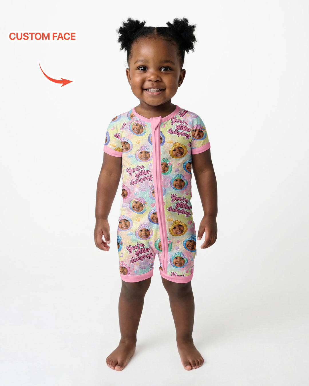 Plantilla PERSONALIZADA de Bambú Pijama Corto con Cremallera