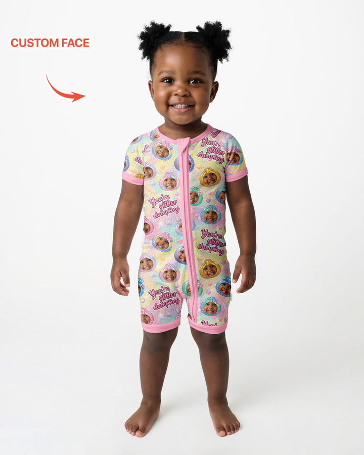 Plantilla PERSONALIZADA de Bambú Pijama Corto con Cremallera