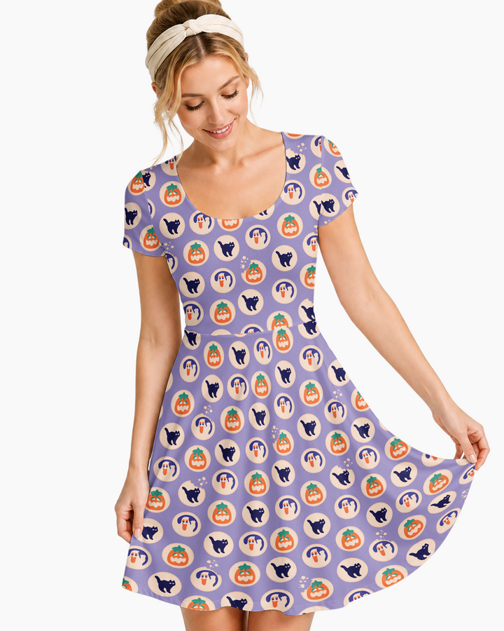 Boo Crew Bamboo Women’s Short Sleeve Twirl Dress