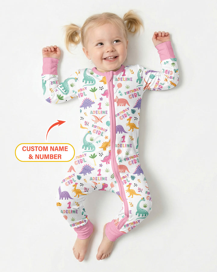 Personalized Dinosaur Birthday Bamboo Convertible Zippy