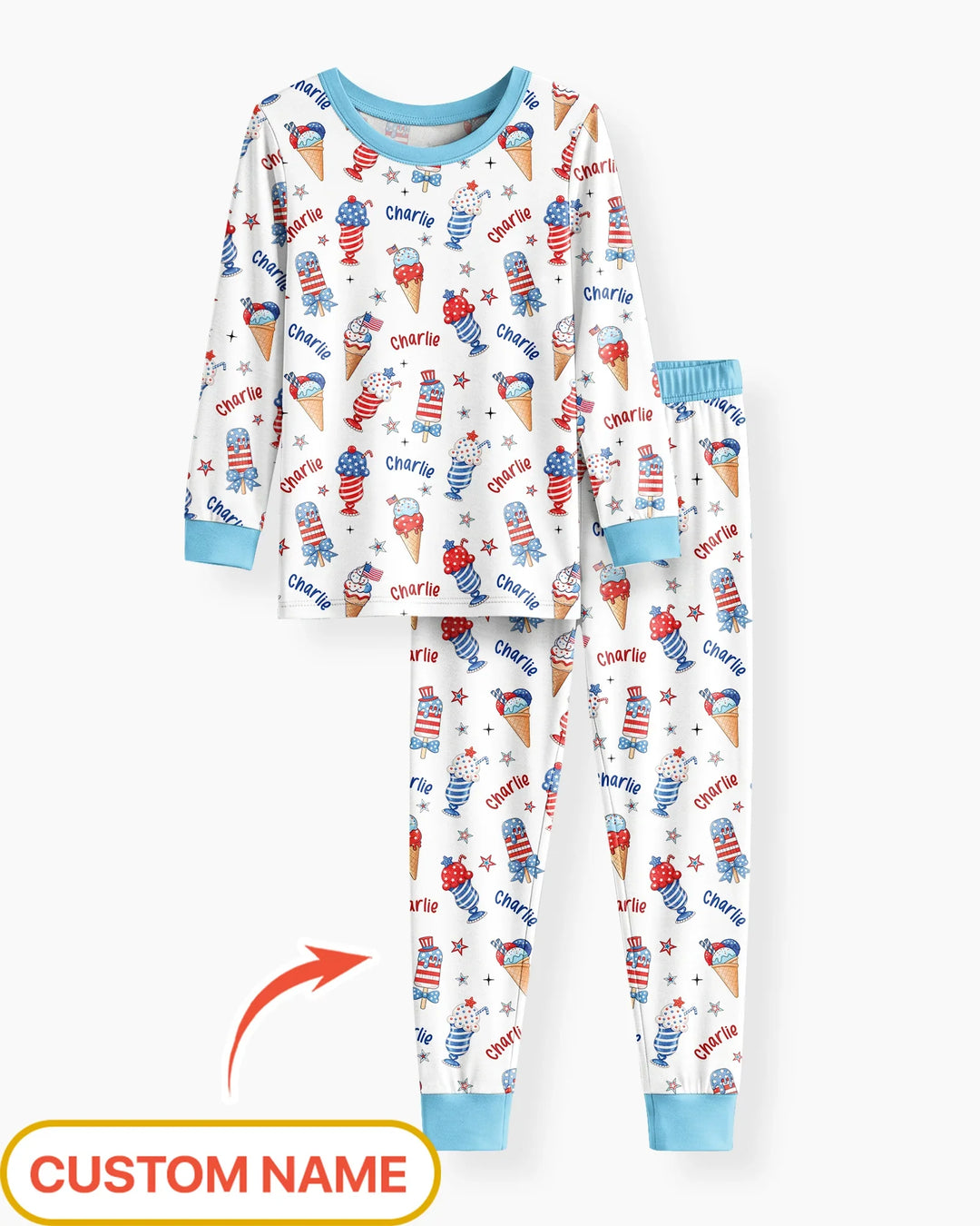Zweiteiliges Langarm-Pyjama-Set mit Sommerfrüchten
