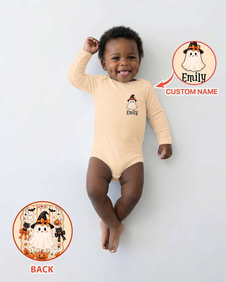 Personalized First Halloween Ghost Bamboo Bodysuit