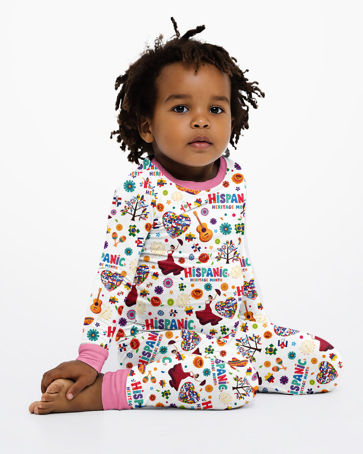 Fiesta Hispanic Heritage Month Bamboo Two Piece Long Sleeve Pajama Set