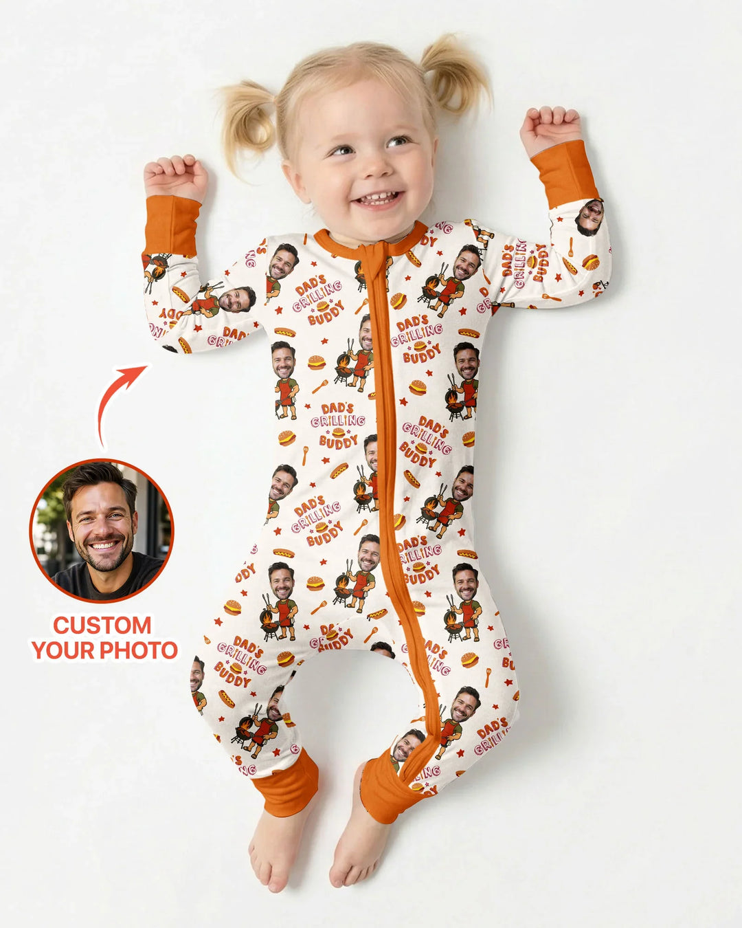 Custom Photo Dad's Grilling Buddy Family Matching Bamboo Convertible Zippy