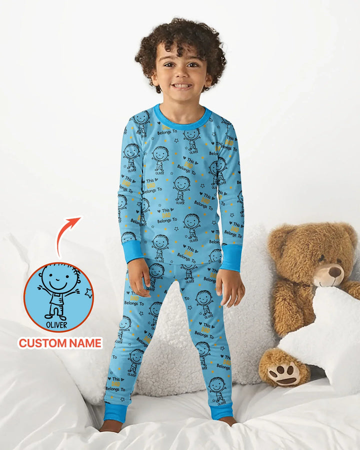Zweiteiliges Langarm-Pyjama-Set mit Sommerfrüchten