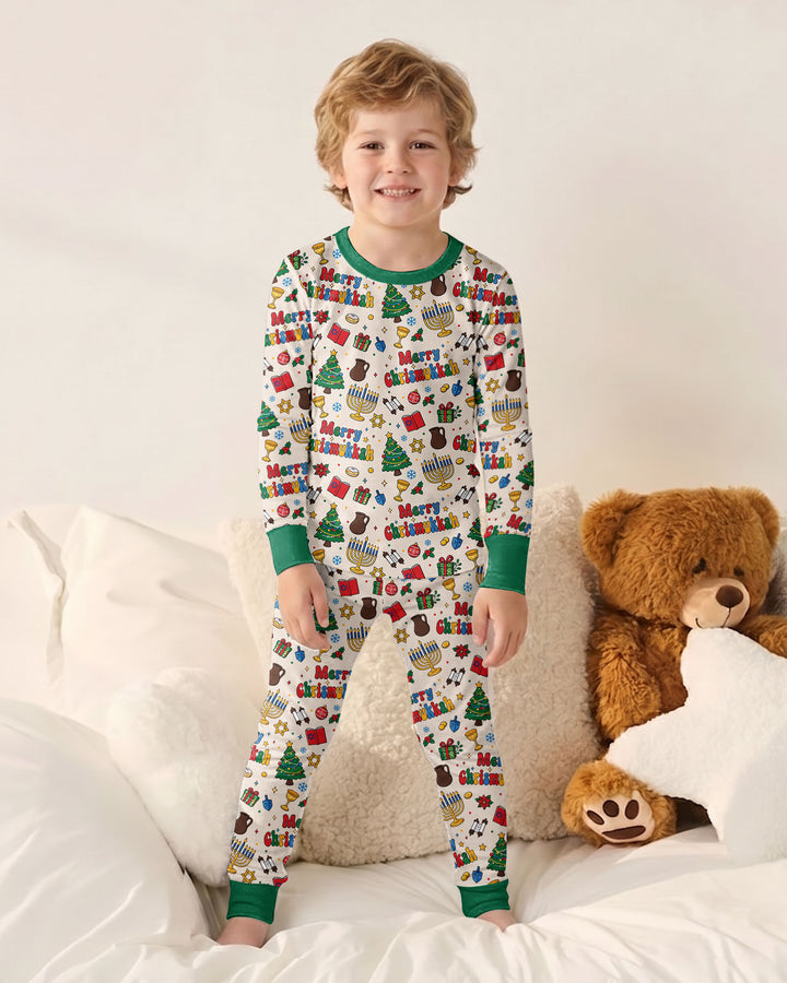Merry Chrismukkah Bamboo Two Piece Long Sleeve Pajama Set