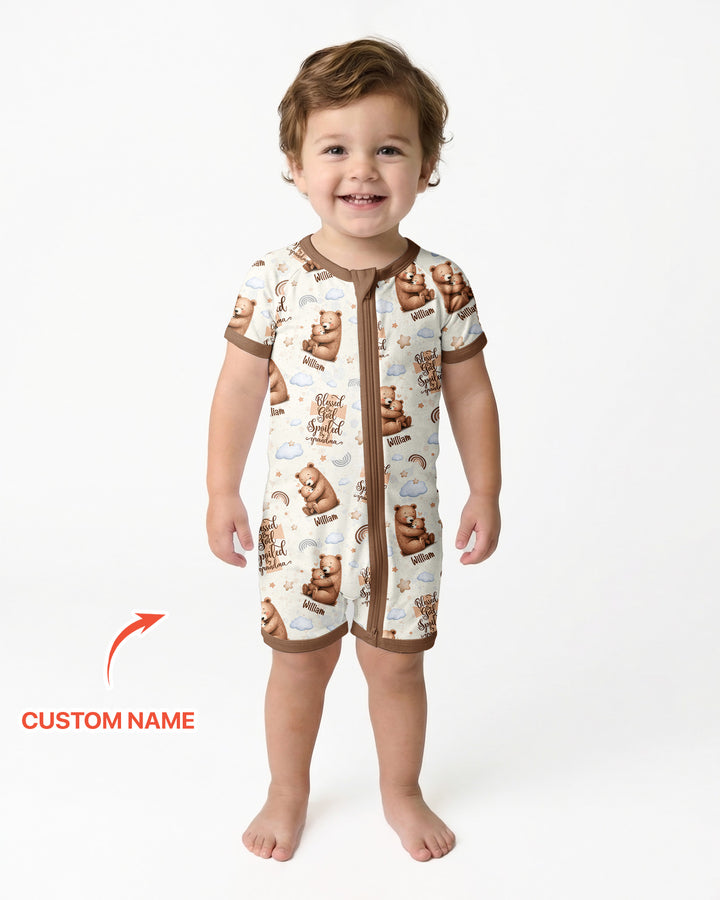 Custom Name Blessed By God Spoiled By Grandma Bamboo Shorty Zippy