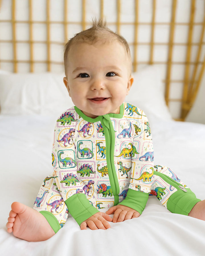 Whimsical Dinosaurs Bamboo Convertible Zippy