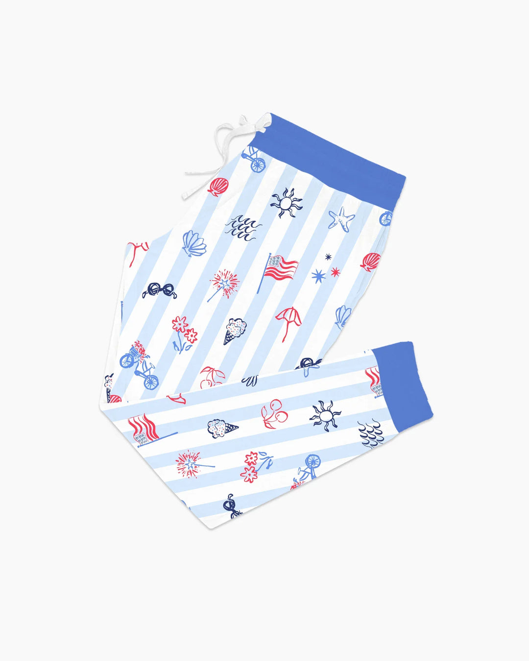 Rot, Weiß & Beachy Familie passender Pyjama-Set aus Bambus für Damen