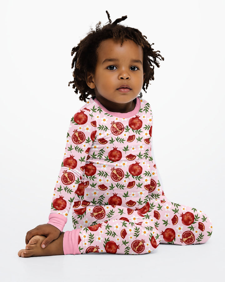 Pomegranate Garden Joy Family Matching Bamboo Two Piece Long Sleeve Pajama Set