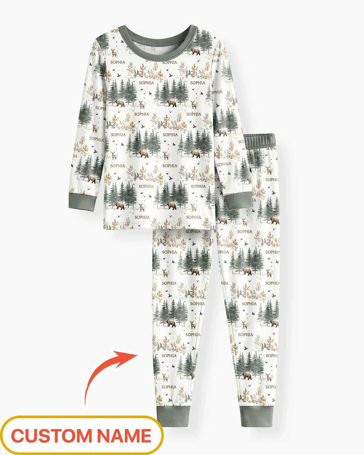 Zweiteiliges Langarm-Pyjama-Set mit Sommerfrüchten