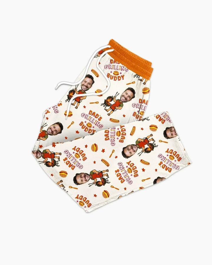 Custom Photo Dad's Grilling Buddy Family Matching Bamboo Men's Pajama Set