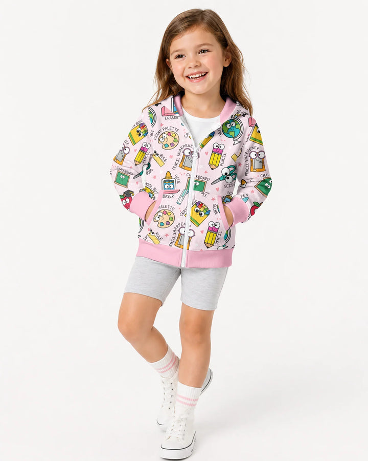 Kapuzenpullover aus Bambus mit hebräischem Alphabet und Reißverschluss