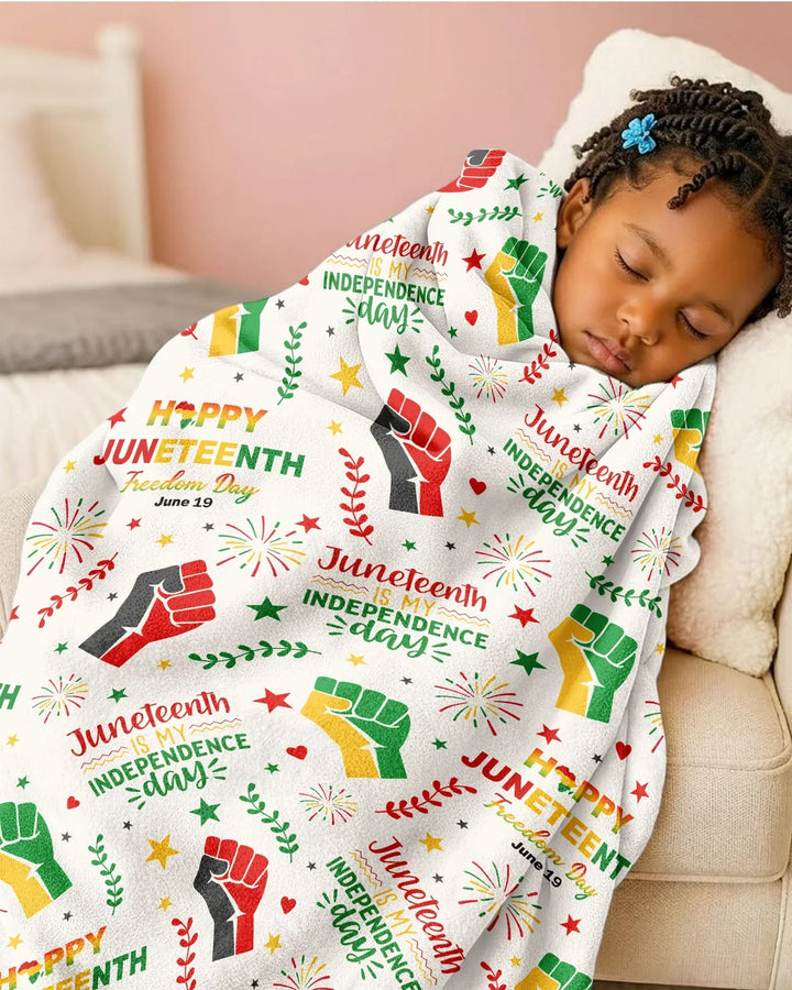 Happy Juneteenth Freedom Day Bamboo Blanket