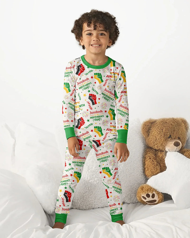 Happy Juneteenth Freedom Day Bamboo Two Piece Long Sleeve Pajama Set