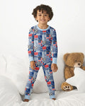 World Soccer God Bless America Bamboo Two Piece Long Sleeve Pajama Set