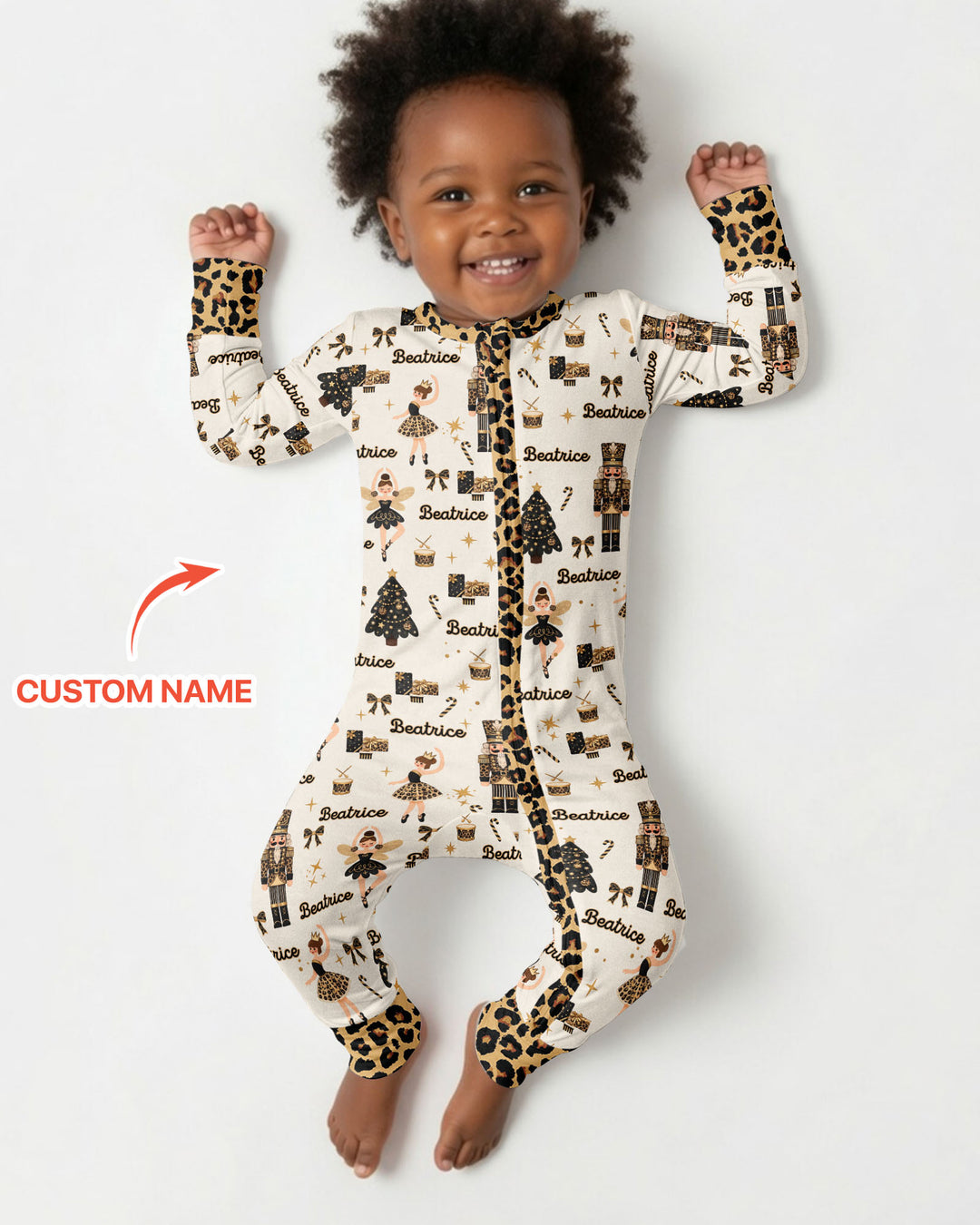 Custom Name Leopard Nutcracker Era Bamboo Convertible Zippy