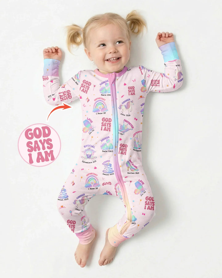 God Says I Am Girl Bamboo Convertible Zippy