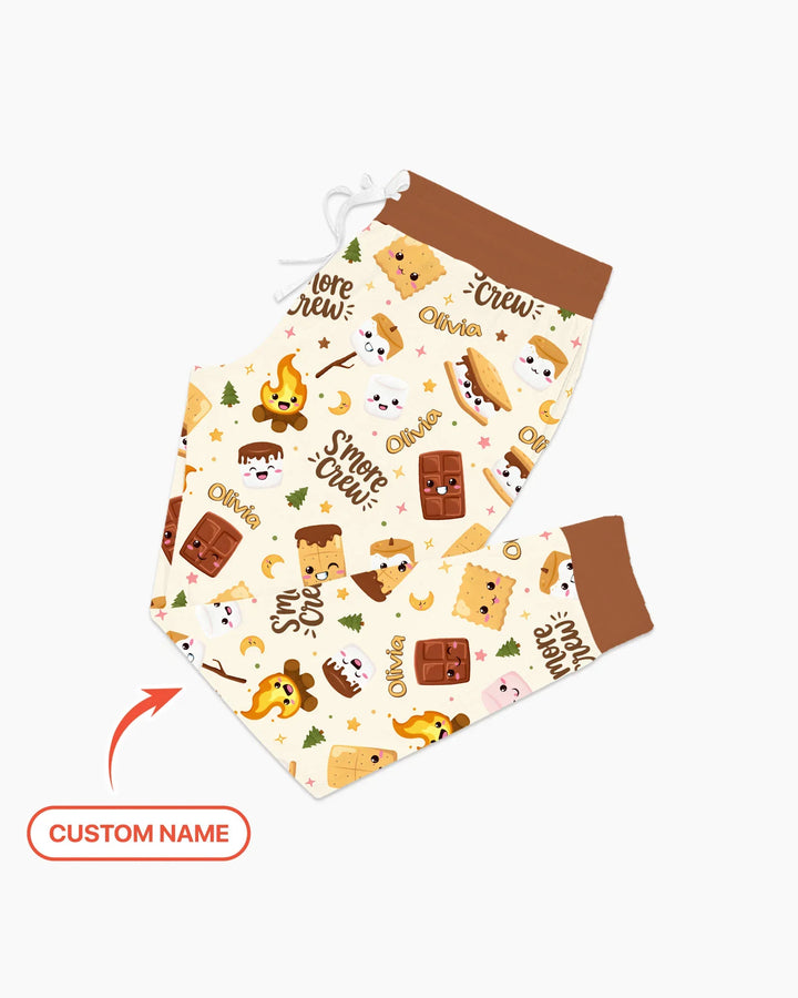 Custom Name Kawaii S'more Crew Family Matching Bamboo Women Pajama Set