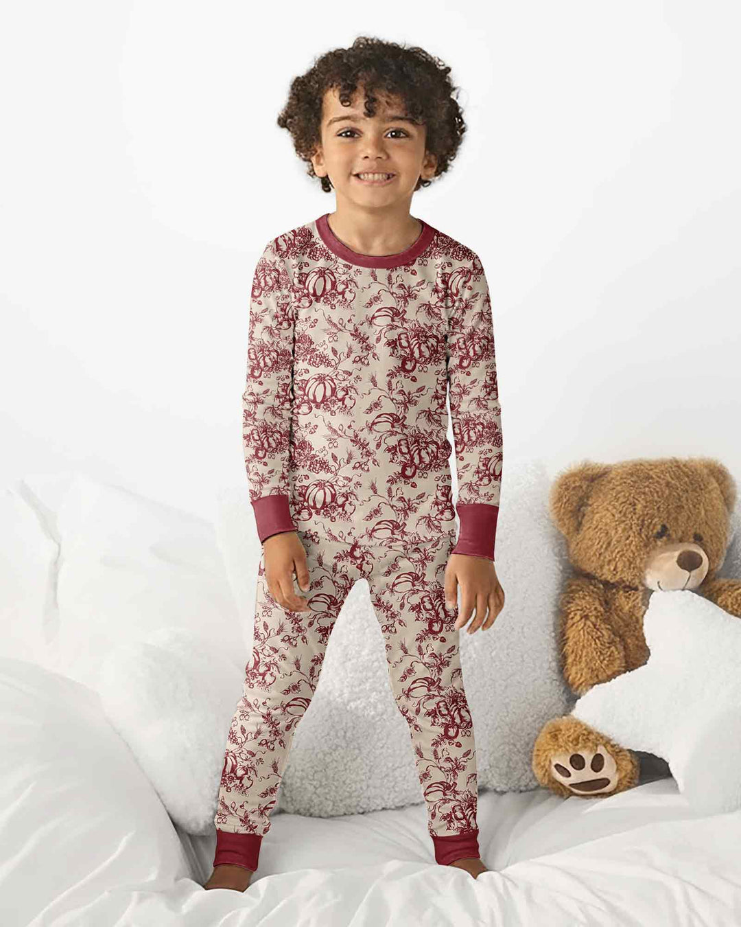 Conjunto de pijama de dos piezas de bambú con mangas largas, plantilla PERSONALIZADA