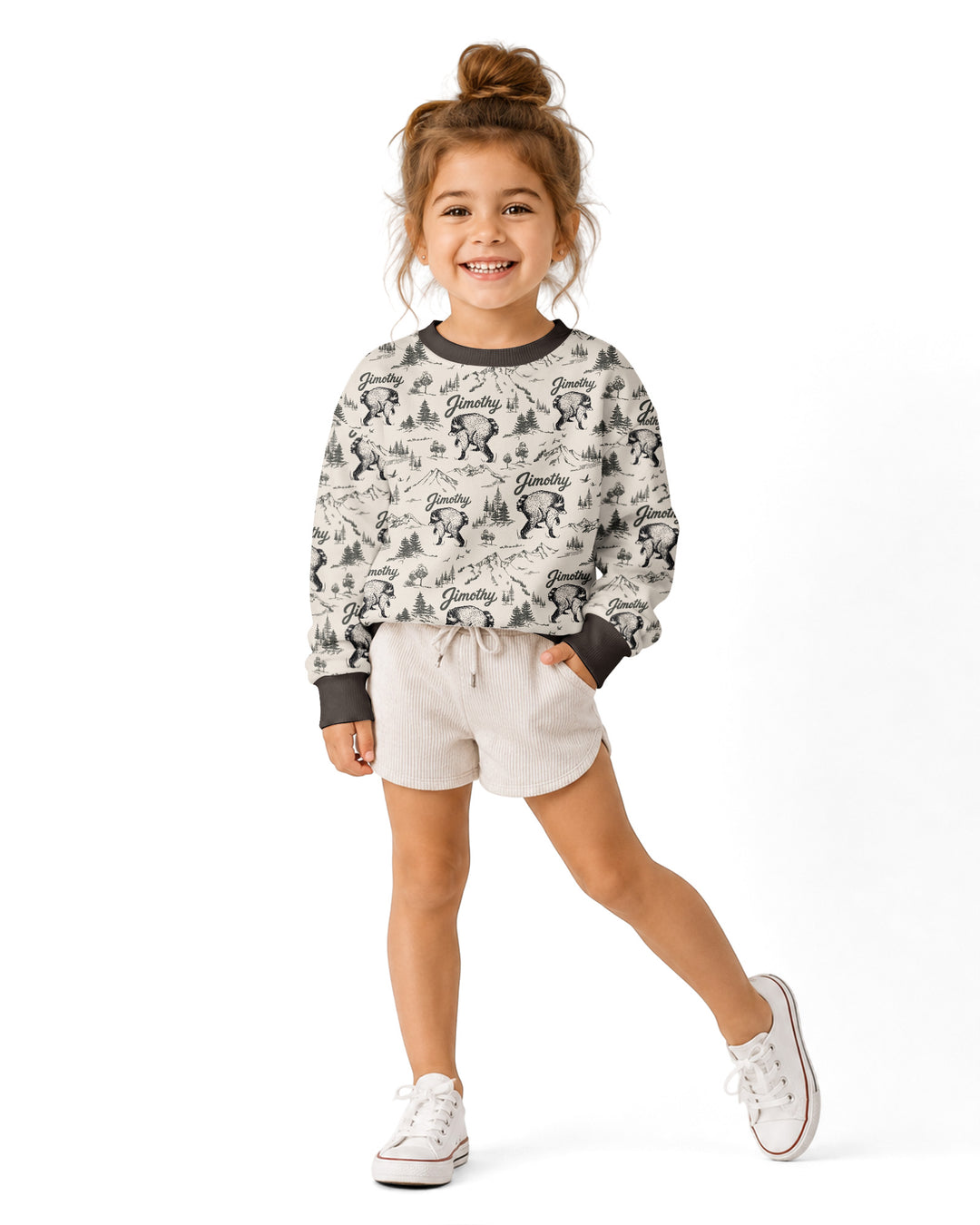 Vintage Jimothy Racoon Family Matching Bamboo Crewneck Sweatshirt