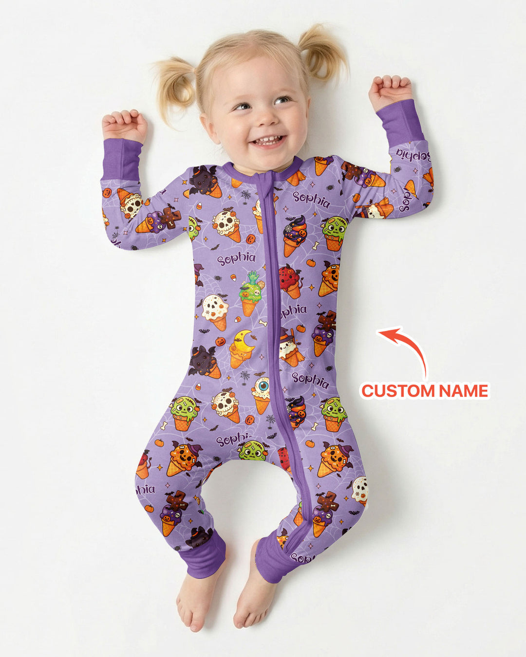 Custom Name Halloween Ice Cream Bamboo Convertible Zippy