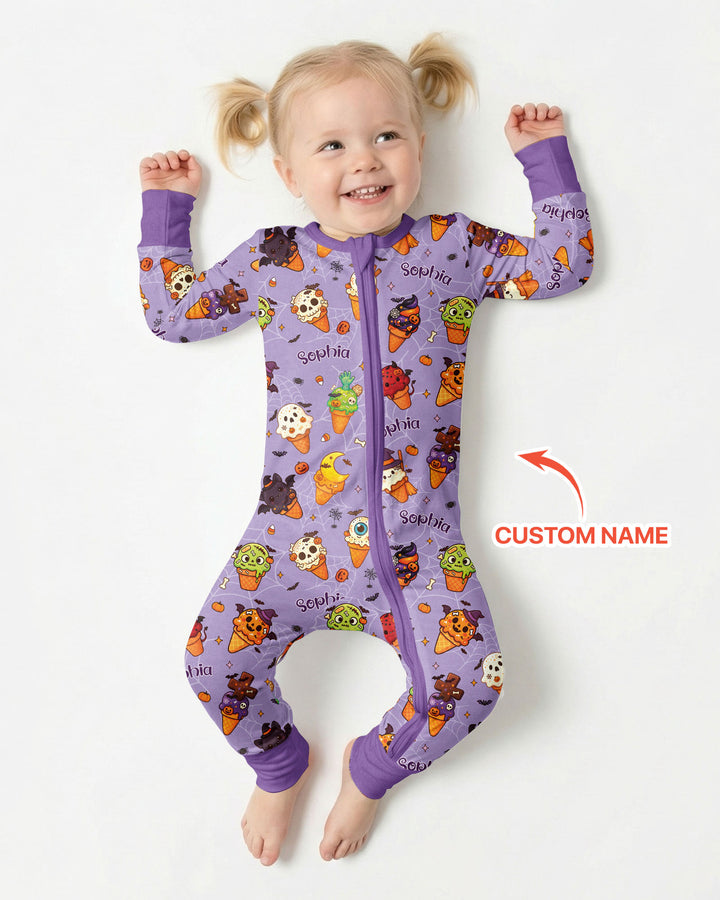 Custom Name Halloween Ice Cream Bamboo Convertible Zippy