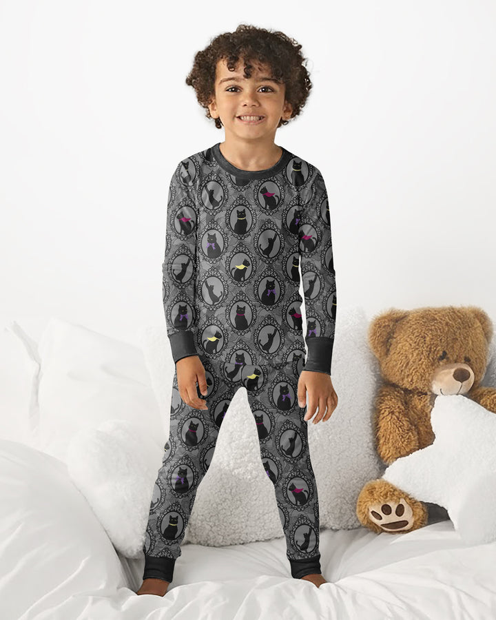 Midnight Cat Parade Bamboo Two Piece Long Sleeve Pajama Set