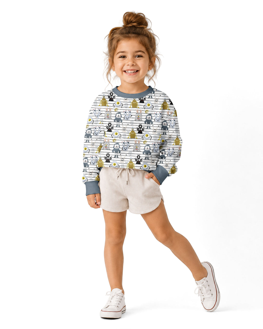 Playful Monster Friends Bamboo Crewneck Sweatshirt