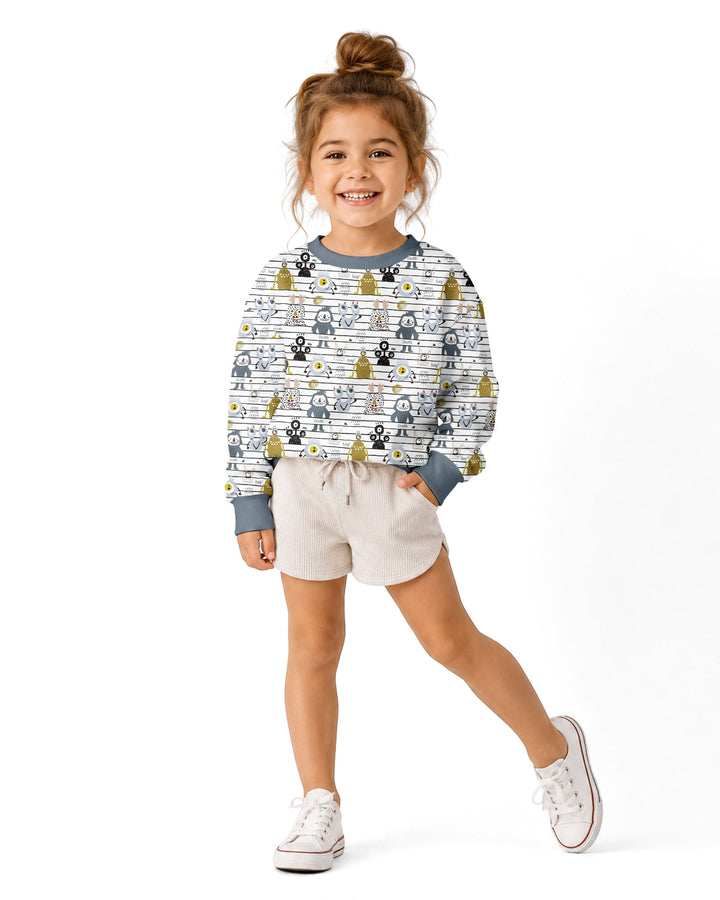 Playful Monster Friends Bamboo Crewneck Sweatshirt
