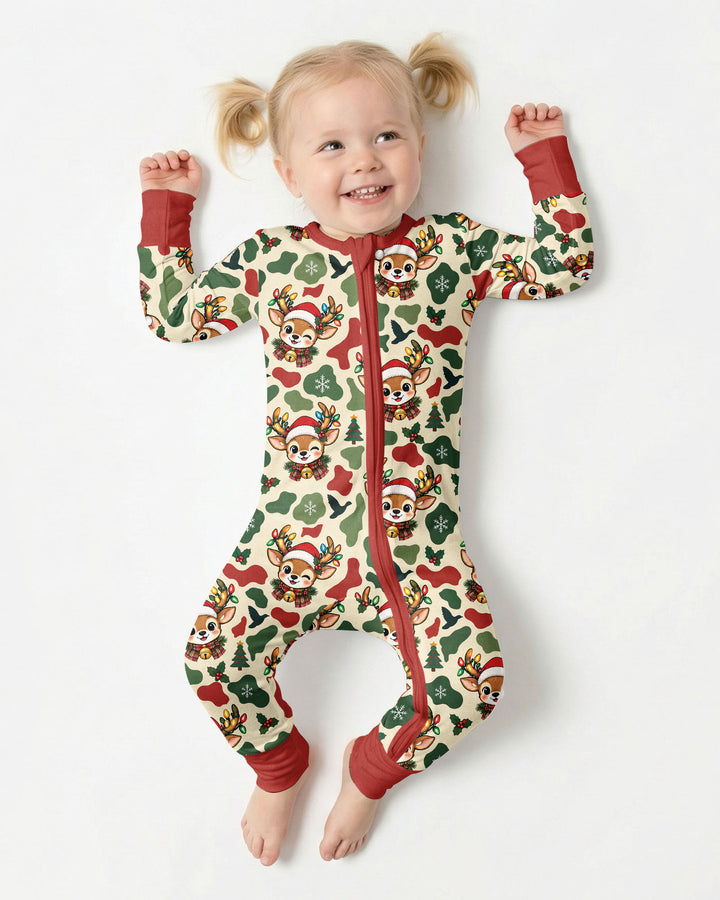 Christmas Deer Hunting Camo Bamboo Convertible Zippy