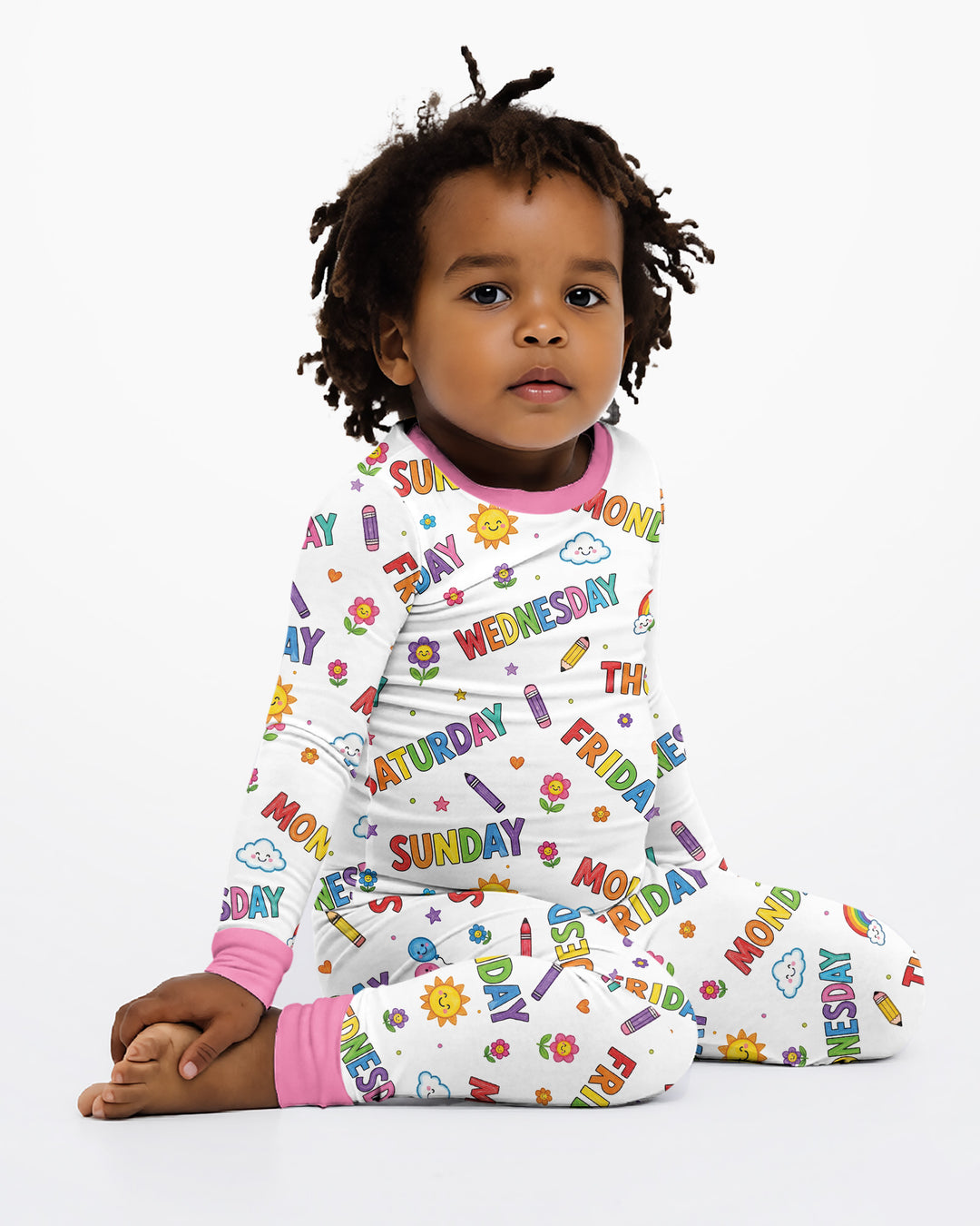 Days of the Week Bamboo Two Piece Long Sleeve Pajama Set