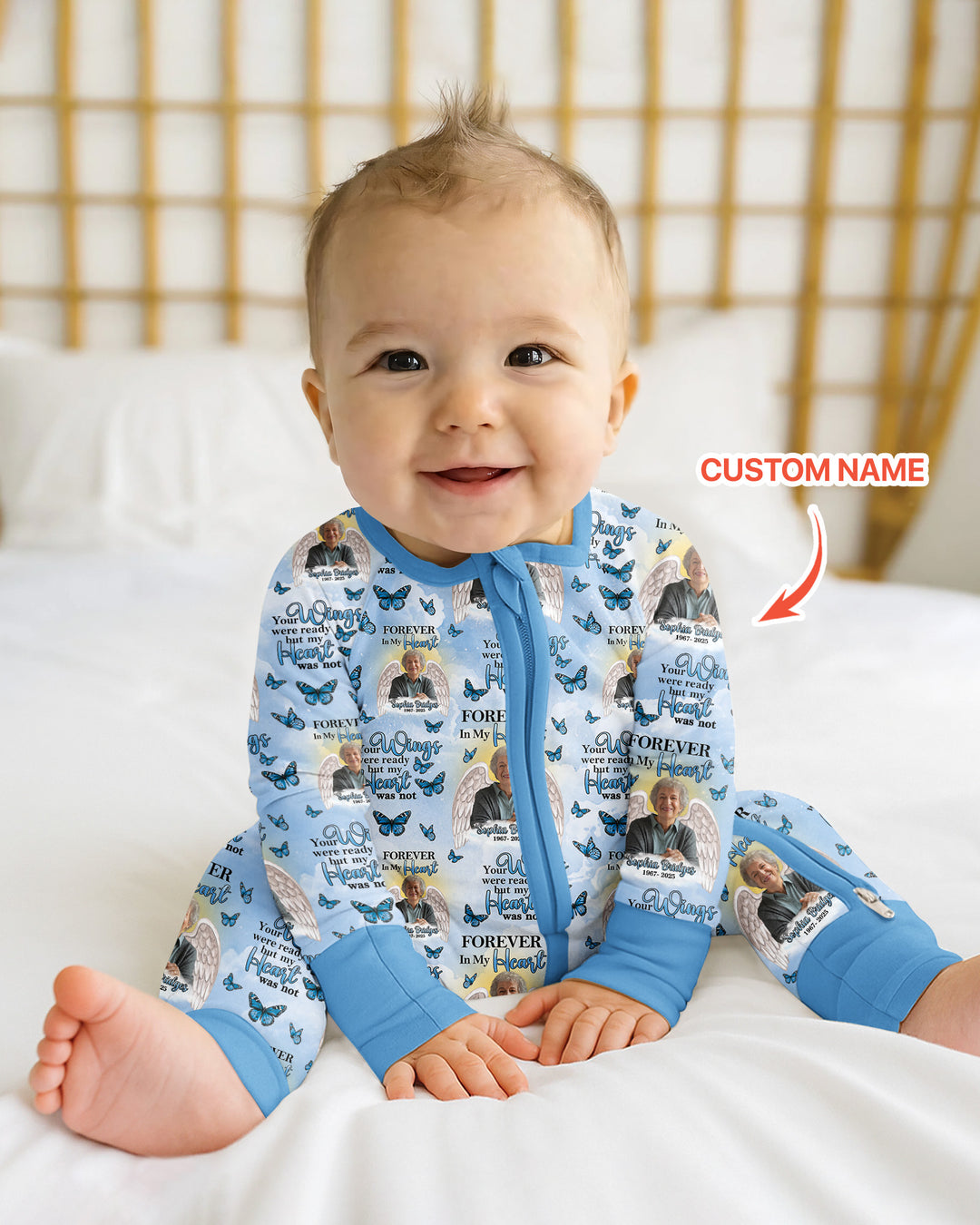 Custom Photo Forever In My Heart Family Matching Bamboo Convertible Zippy