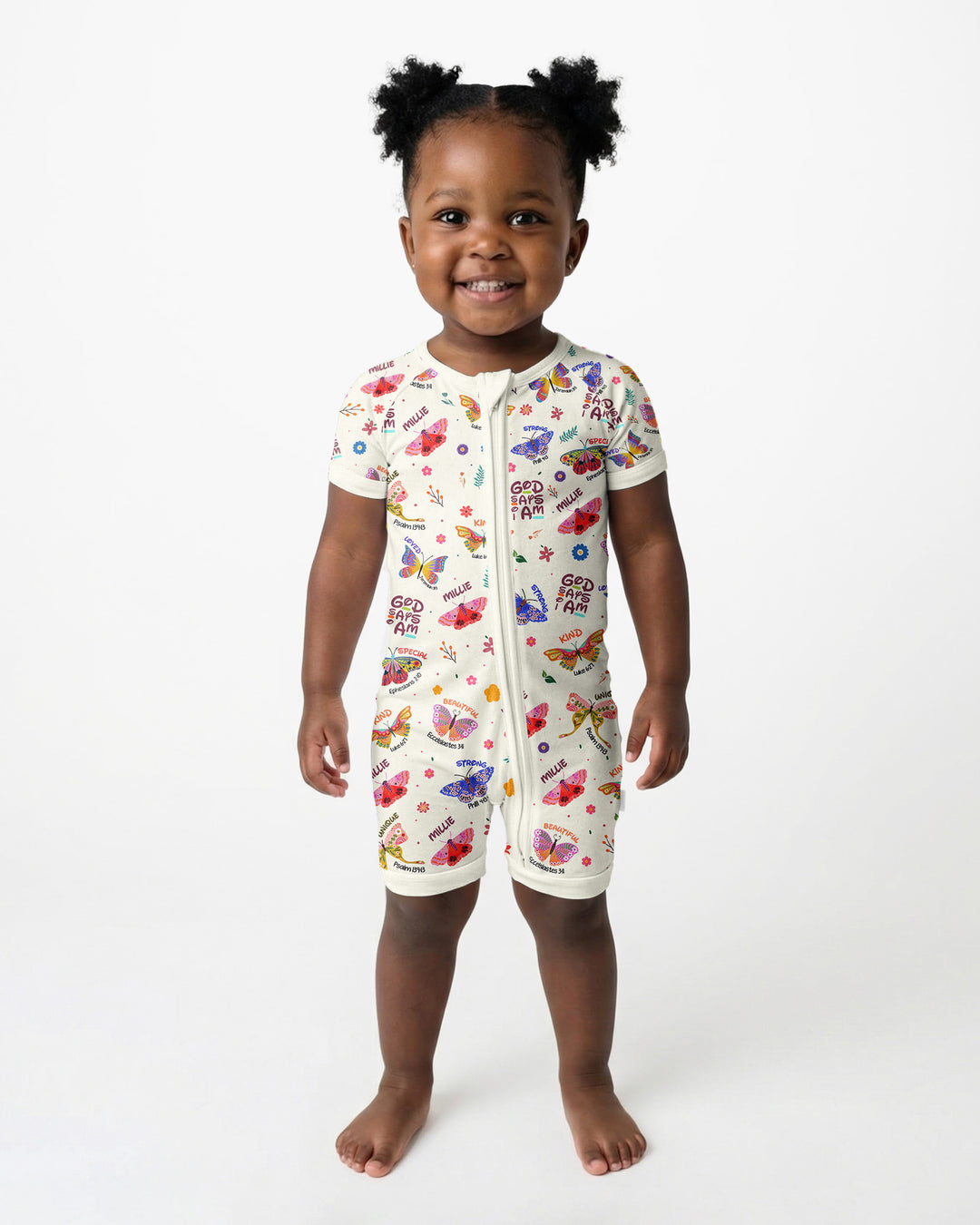 Custom Name God says I am Butterfly Bamboo Shorty Zippy