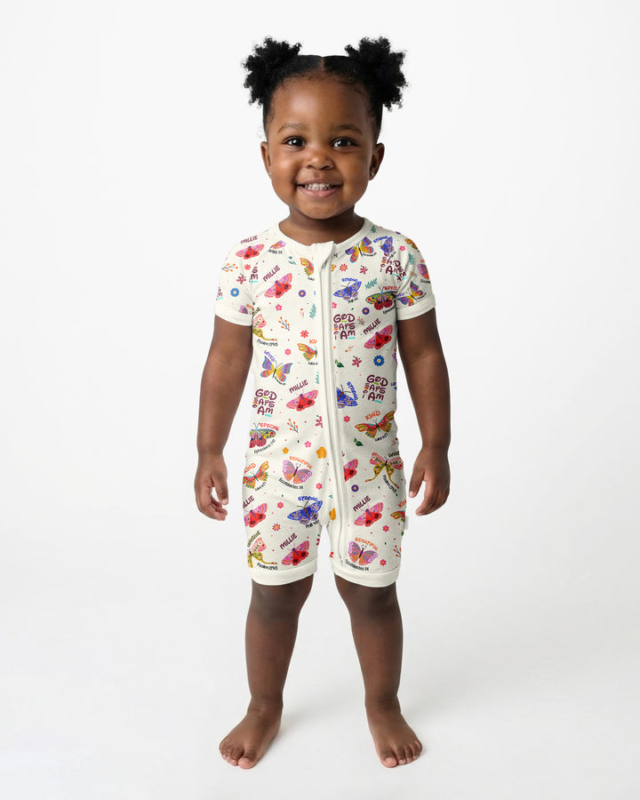 Custom Name God says I am Butterfly Bamboo Shorty Zippy