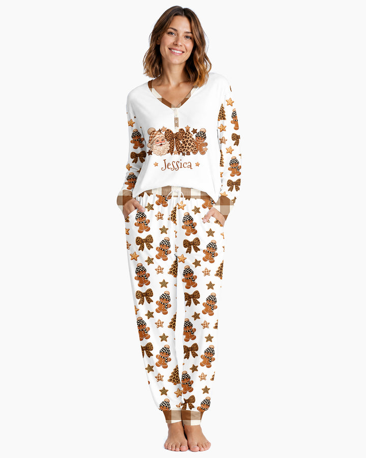 Leopard Christmas Magic Bamboo Women Pajama Set