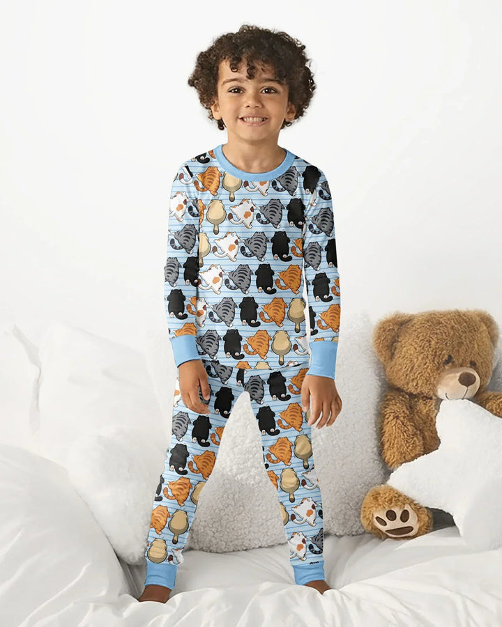 Funny Cat Butts Club Family Matching Bamboo Two Piece Long Sleeve Pajama Set